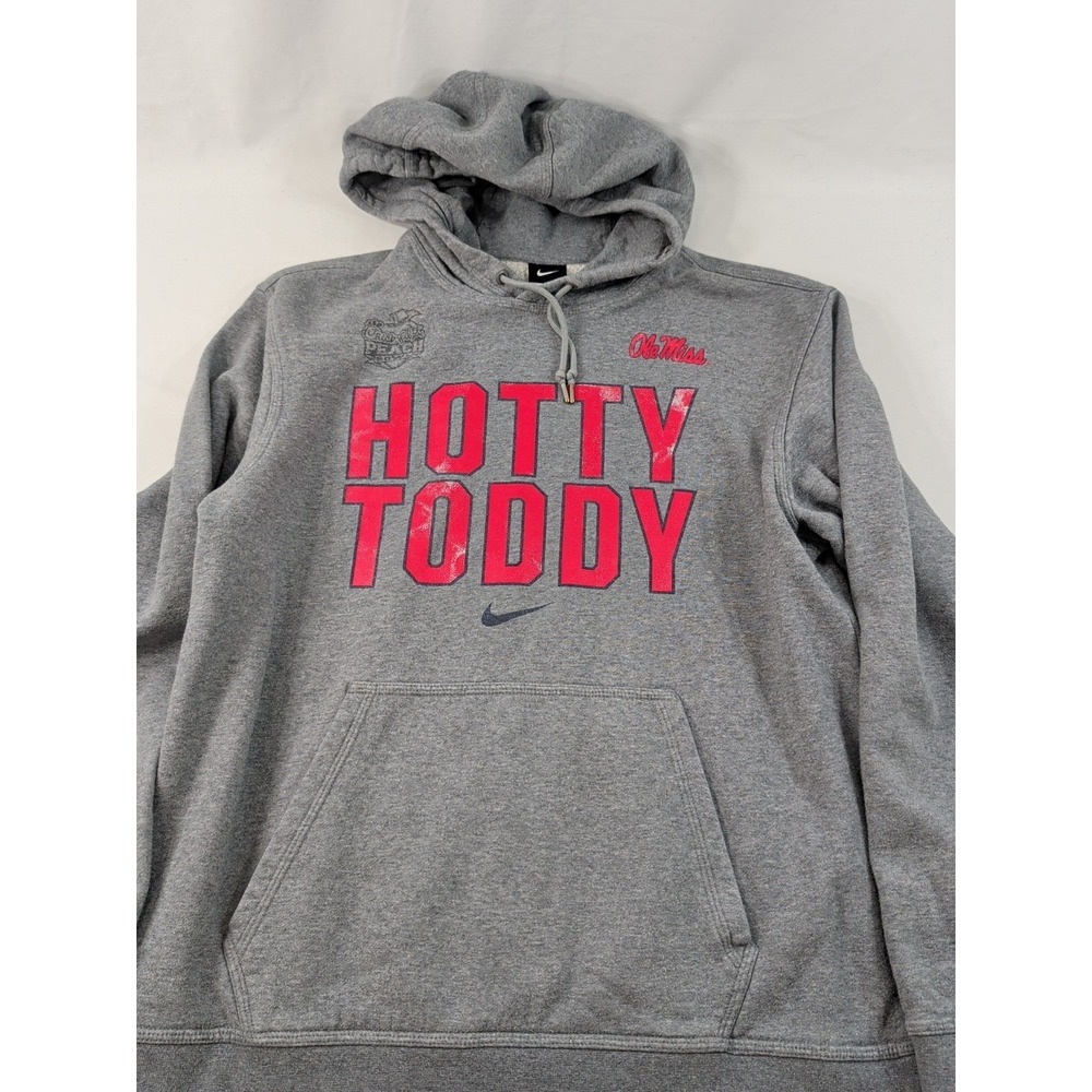 Nike Ole Miss Rebels Nike Hoodie Medium Gray Football NCAA Pullover Hotty Toddy